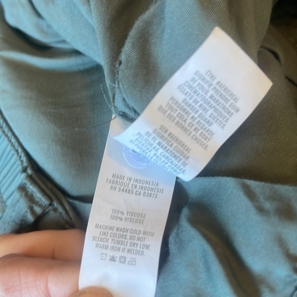 Aerie High Waisted Super Baggy Satin Pant green size xl silky trouser wide leg - Picture 8 of 9